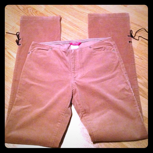 Esprit Fine Wale Lace Up Hem Corduroys