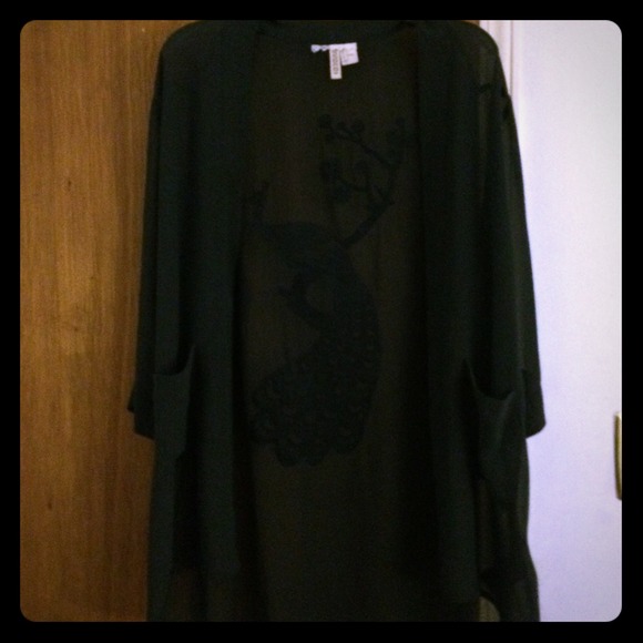 h&m "peacock" kimono, size 8
