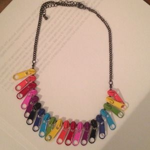 Multi colored Zipper Necklace