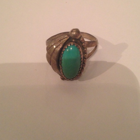 Teal silver ring - Picture 1 of 3