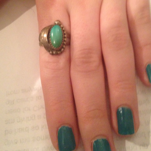 Teal silver ring - Picture 3 of 3
