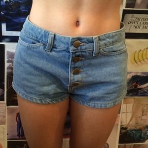 Button up high waisted booty shorts