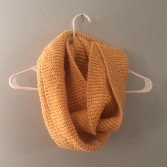 yellow wool thick infinity winter scarf