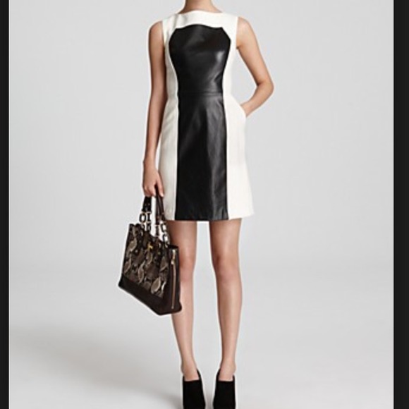 🐰 sale Milly Black and White Leather dress