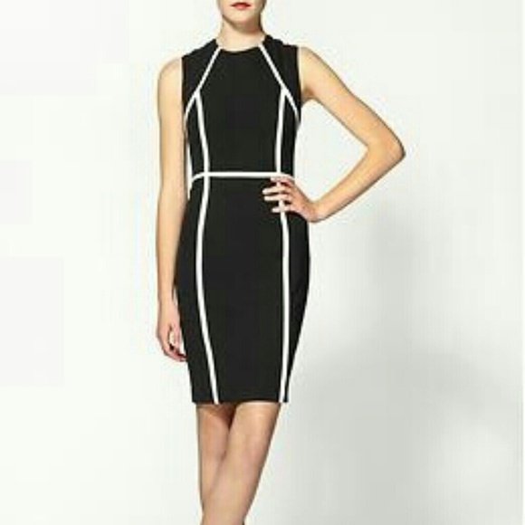 Calvin Klein black and white dress