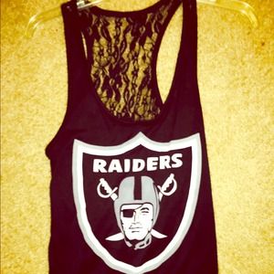 Women's Raiders Racer Back Lace Tank & Crop Top