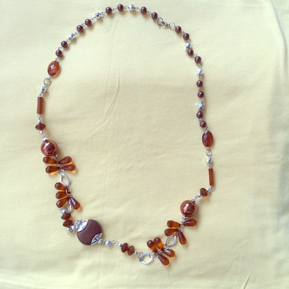 Women new  brown with silver necklace