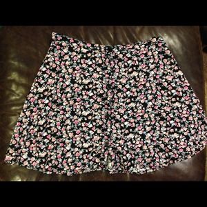 H&M Floral Button Front Circle Skirt