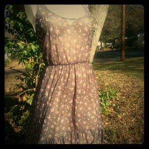 Sheer zara brown and floral dress