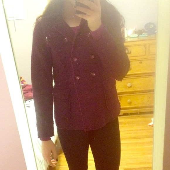Magenta pea coat