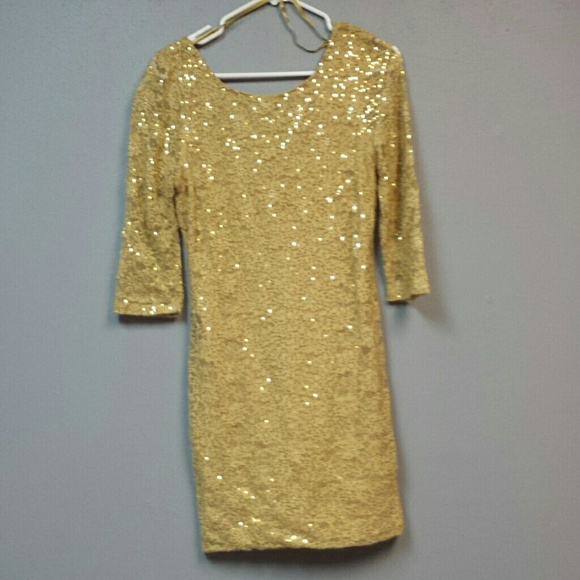 Gold Sequin Party Dress
