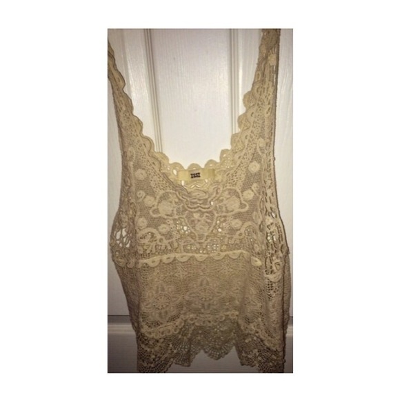 Crochet Beige Tank Top