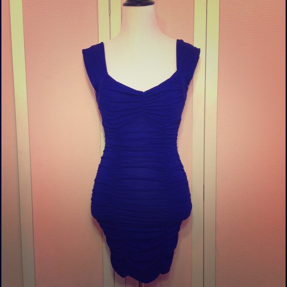 Blue Stretch Dress. - Picture 2 of 4