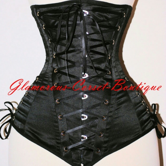 Black Steel Bone Corset Large New Never Worn