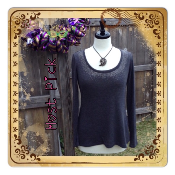 Cache Tops - NWT Cache Gray Top Size Medium