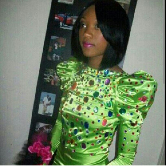 Lime Rinestone dress - Picture 2 of 2