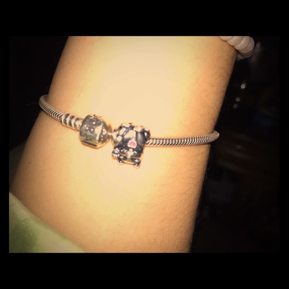 Pandora bracelet and kitty charm.