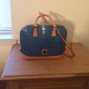 Dooney & Bourke Croco Embossed Leather Zip Satchel