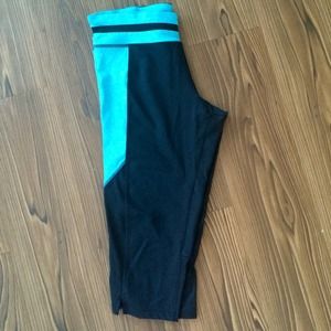 Blue and black workout Capri pants