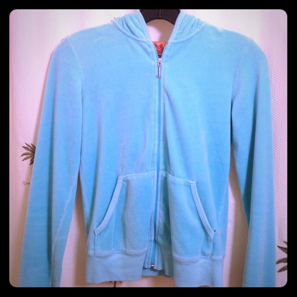 Pale turquoise juicy velour hoodie