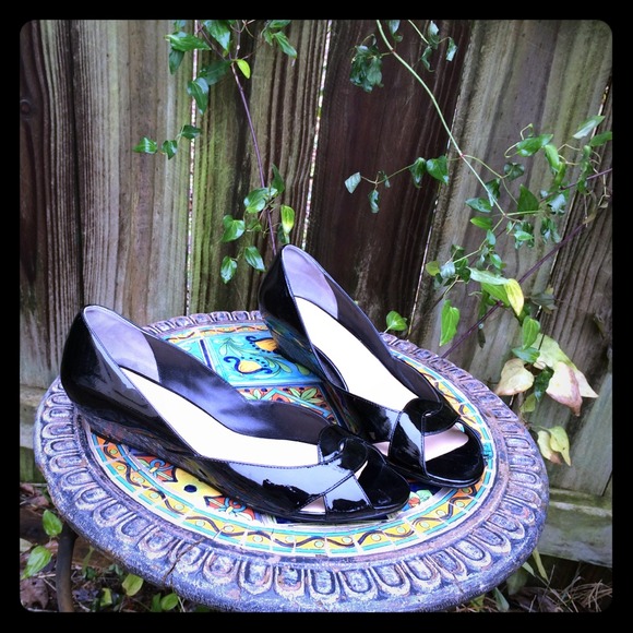 Cole Haan Black Patent Wedges (size 9)