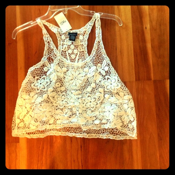 White lace crop top. Brand new!