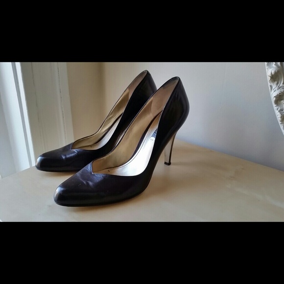Nine West 3.5 Black Sweetheart Leather Heels