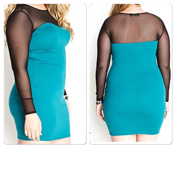Beautiful mesh dress teal