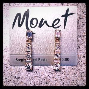 Gold and CZ Monet Earrings NWT