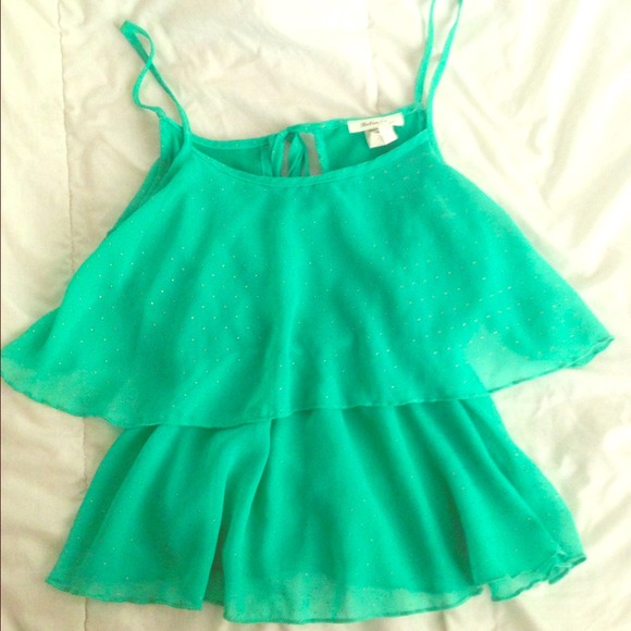 Turquoise dotted blouse