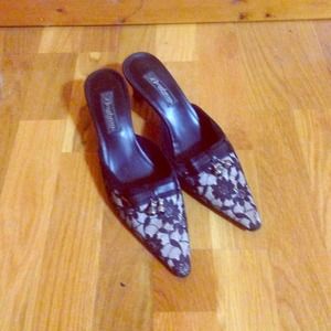 Brighton Black Talula Kitten Heels Mules