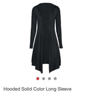Black hooded cardigan