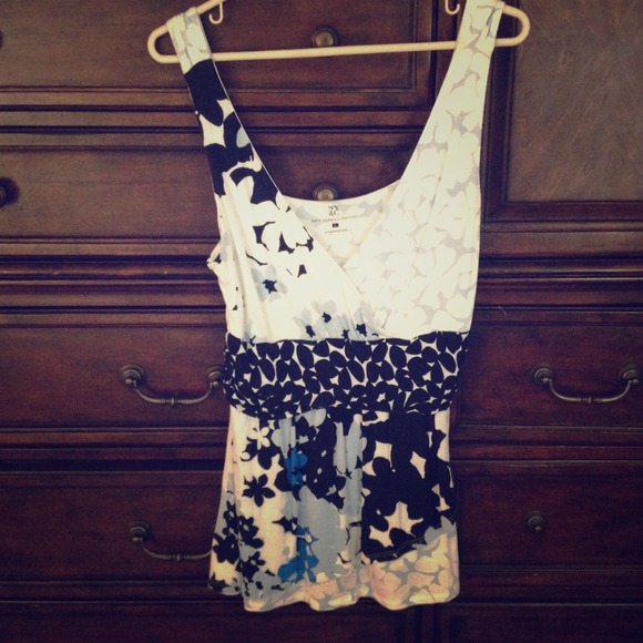 Blue and white floral top from NY&C