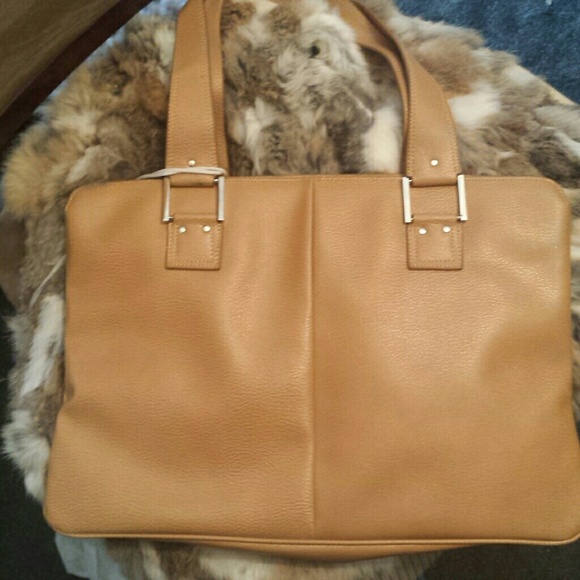 IPEKYOL Camel Faux Leather Work Bag