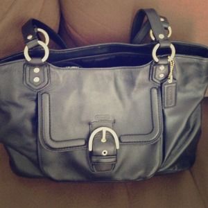 Coach Black Leather Tote Bag