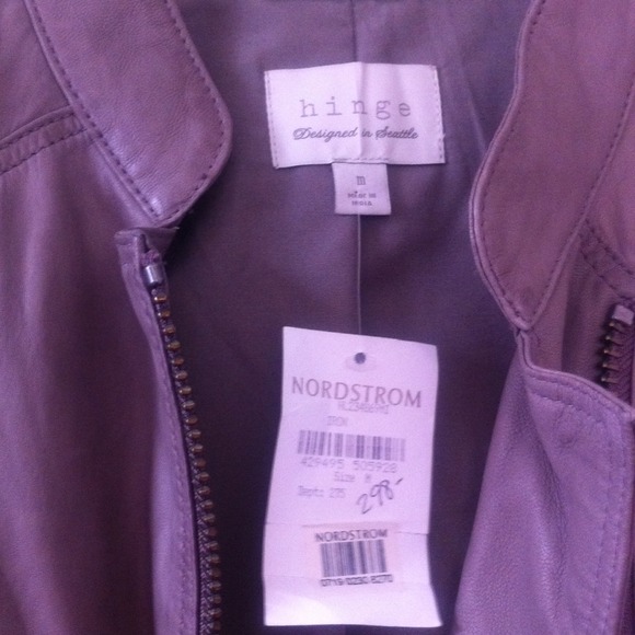 Hinge Taupe leather jacket (w/zip) M - Picture 2 of 3