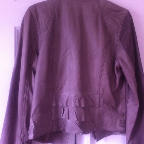 Hinge Taupe leather jacket (w/zip) M - Picture 3 of 3