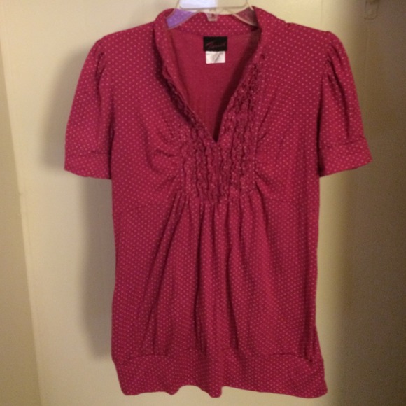 Ruffled V Neck Top with Banded Sleeves and Bottom - Picture 1 of 4