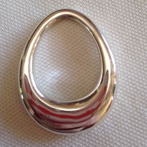 Oval silver plated pendant