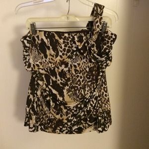 Animal Print One Shoulder Top