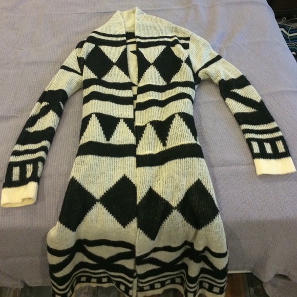 Long patterned sweater
