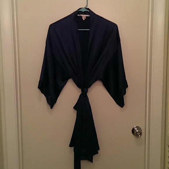 Satin blue robe