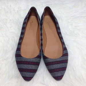 New never worn Madewell stripe skimmers flats