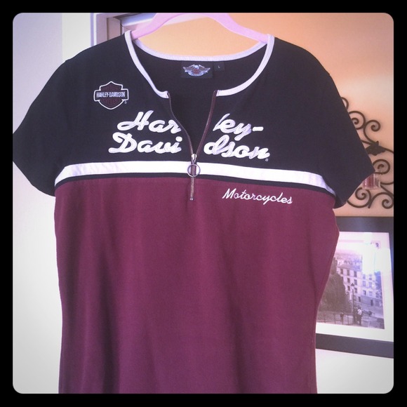 Harley Davidson zip front top size large