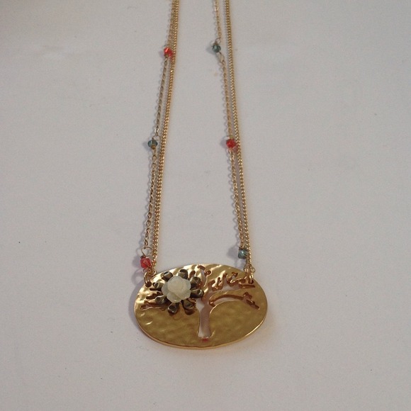 Gold tree necklace