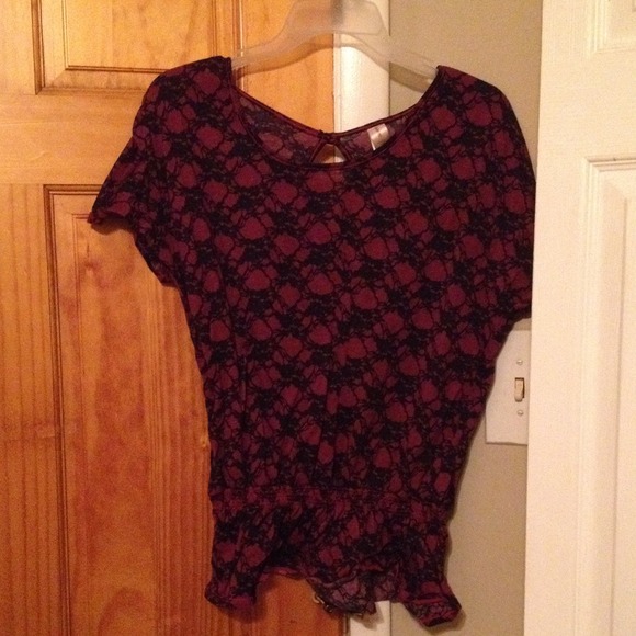 Black and burgundy shirt