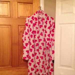 White and pink heart robe!