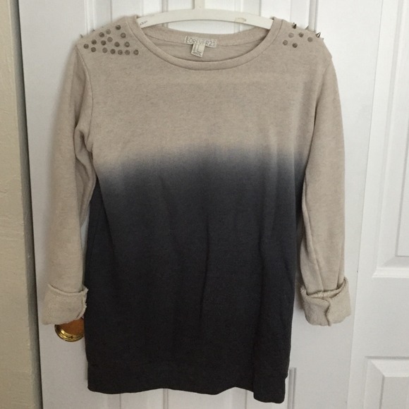 F21 Spiked Ombre Sweatshirt