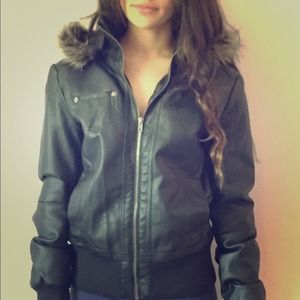 Black leather jacket