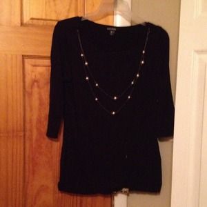 Black beaded top